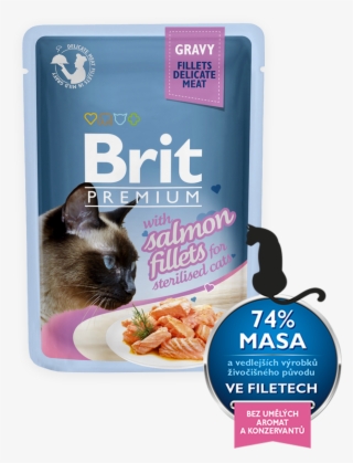 Brit Premium Cat Pouch With Salmon Fillets In Gravy - Brit Premium Gravy Trout Fillet #4916598