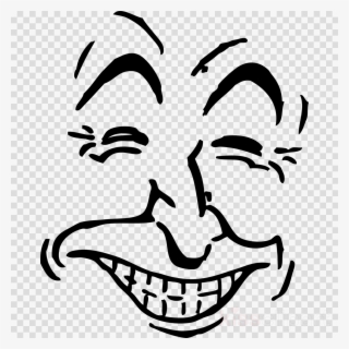Laughing Clipart Laughter Clip Art - Laughing Face Black And White #4916600