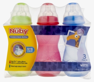 Nuby 3-pack 330ml Tinted Non-drip Bottle, Boy, Bpa-free #4929436