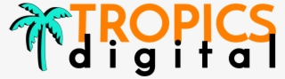 Tropics Letters In Orange Above Digital Letters In - Graphic Design #4932606