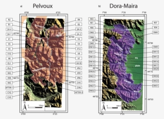 Digital Elevation Models Of The Pelvoux And (b) Dora - Digital Elevation Model #4934973