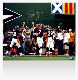 John Elway Signed Horizontal Mile High Salute 16x20 #4937304