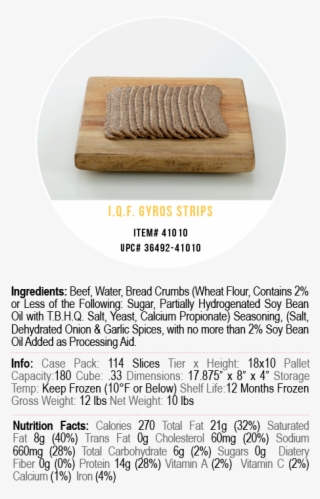 Corfu Gyro Slices Iqf - Cutting Board #4937980