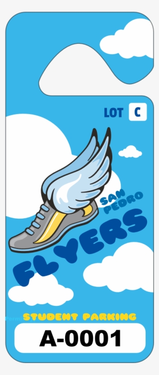 Cloudy Sky Long Standard School Hang Tag Parking Permit - School #4938319