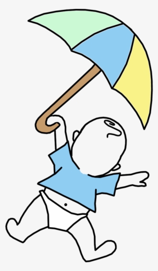 Pilot Clipart Baby Boy - Baby And Umbrella Drawing #4940954