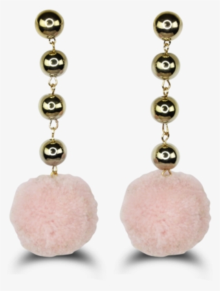 Dripping Gold Pom Poms - Earrings #4943802