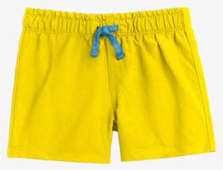 Child Wearing The Baby Swim Trunk In Baby Size 0-6 - Yellow Swim Trunks Png #4944194
