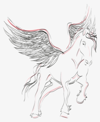 Pegasus, Horse, Wing, Winged Horse, Mystical, Black - Desenho De Cavalo Alado #4944787