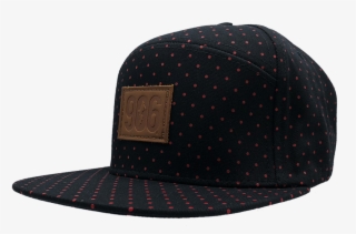 "906 Patch" Black W/ Red Polka Dot Hybrid Strapback - Polka Dot #4951476