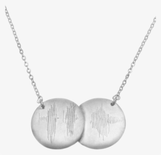 Sterling Silver Soundwaves Disc Necklace - Necklace #4952127