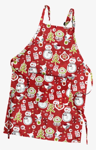 4330hoc - Ua Scrubs - Ua Holiday Cheer Red Print Scrub Apron #4954999