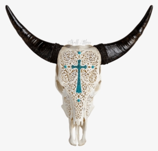 Carved Cow Skull // Xl Horns - Cattle #4957130