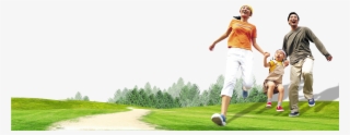 Family Runing On Grass Png - Portable Network Graphics #4957186