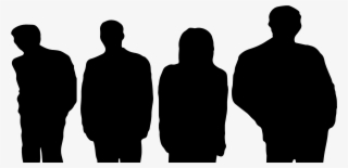 Four Guys Silhouette - Rock Band Silhouette Png #4958786