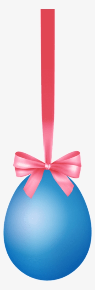 Blue Hanging Easter Egg With Bow Transparent Png - Portable Network Graphics #4963608