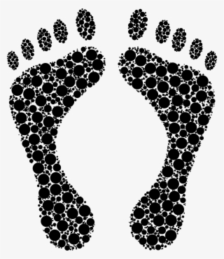 Footprints Silhouette Circles Big Image Png - Clip Art Foot Prints #4968762