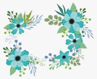 Floral Design Green Romantic - Blue Green Flower Png #4968764