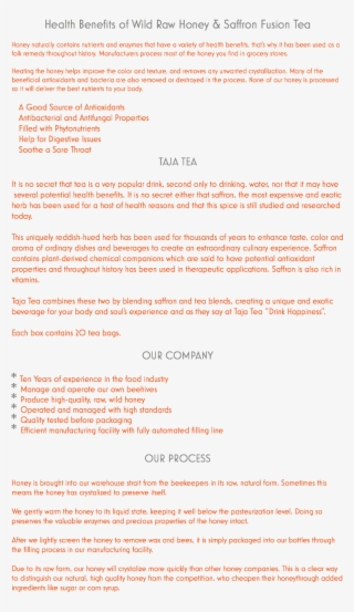 Health Benefits Of Wild Raw Honey & Saffron Fusion - Health #4976345