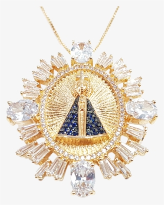 Corrente Feminina Nossa Senhora Aparecida Folheada - Ouro Nossa Senhora Aparecida Corrente #4980066