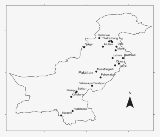 4 Map Of Pakistan Showing Sites Surveyed For Biological - Map #4986416