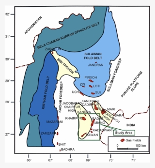 Generalized Regional Tectonic Map With Location Of - Central Indus Basin Pakistan #4986585