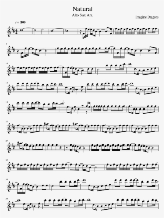 Natural Imagine Dragons Sheet Music For Alto Saxophone - Vivo Per Lei Partitura #4993519