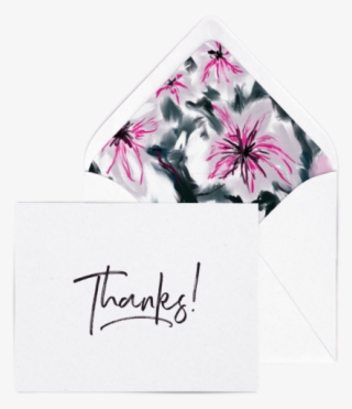 Thanks Letterpress Card Pack With Lilies Envelope Liners - Envelope #4996050