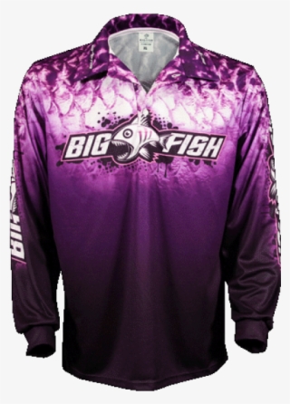 Bigfish Purple Scales Long Sleeve Fishing Sun Shirts #4998126