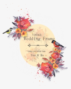 Image Free Library Hollywood Vector Watercolor - Wedding Invitation Card Vintage Png #50226