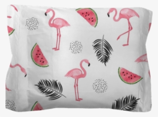 Seamless Tropical Trendy Pattern With Watercolor Flamingos, - Pattern Background Flamingo Tropical #50523