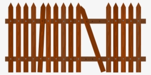 Fence Broken Picket Brown Fence Fence Fenc - Fence Png #50609