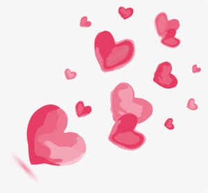 Hand Painted Watercolor Pink Love Decoration Vector - 浪漫 素材 #50736