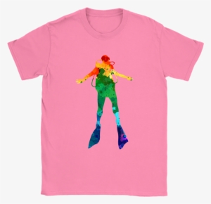 Watercolor Scuba Diver Women's T-shirt - Pokemon Shirts Cute #51829