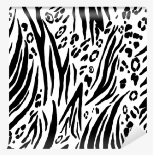 Black And White Animal Seamless Pattern Drawn Watercolor - Vector Graphics #53797