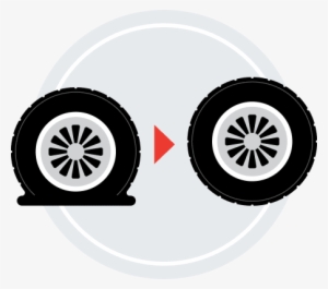 An Illustration Of A Flat Tire And A Fixed Tire - Car #54230
