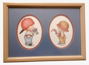 Pam Mccallum, Watercolor Painting Boy And Girl In Oversized - Picture Frame #54618