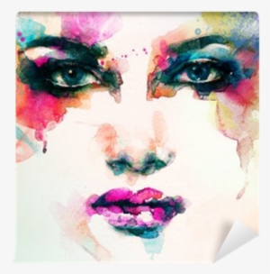 Abstract Woman Png Transparent Picture - Watercolour Face Print #55017