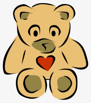 Stylized Teddy Bear Heart Clipper - Teddy Bear Clip Art #55336