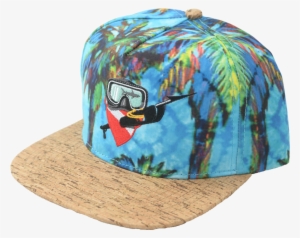 Cork Brim Watercolor Palm Tree Snapback - Baseball Cap #56136