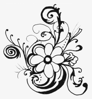 Floral Clipart - Flower Clipart Black And White Png #56478