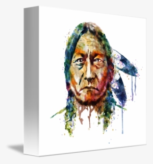 "sitting Bull Watercolor Painting" By Marian Voicu, - Sitting Bull Watercolor Painting #56663
