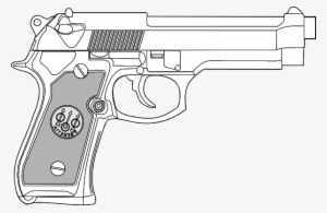Hand Gun Outline - Gun Coloring Pages #58205