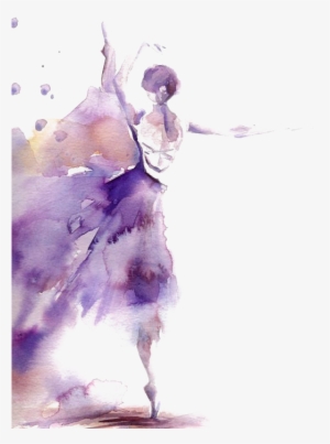 Watercolor Painting Ballet Dancer Art - Purple Ballerina Ii Poster Print By Sophia Rodionov #58603