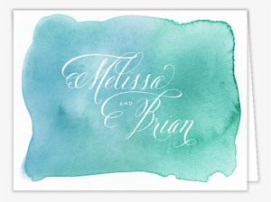 Watercolor Wash Folded Note - Calligraphy #58890