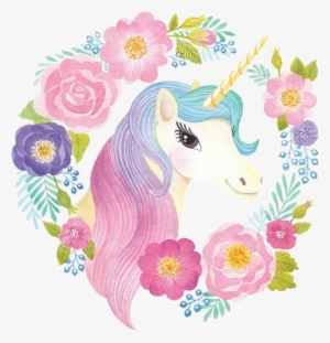 Spring Unicorn Cute Watercolor Colorful Flowercrown - Invitaciones De Unicornios Editables #59695