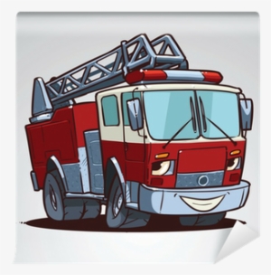 Cartoon Fire Truck Character Isolated Wall Mural • - Dump Red Truck Cartoon Shutterstock #501750