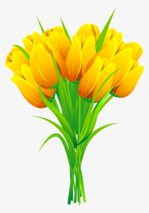 Bouquet Clipart Yellow Pink Tulip - Yellow Tulips Clipart #502101