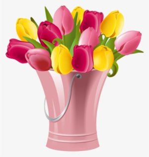Picture Royalty Free Library Bucket With Tulips Png - Tulips Clipart #502577