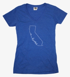 California Ladies' Blue V-neck - Pk T Shirts #502693