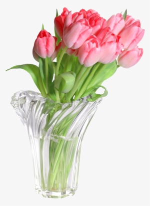 Pink Tulips In Vase Png Clip Art Image Gallery - Pink Flowers In Vase Png #502837